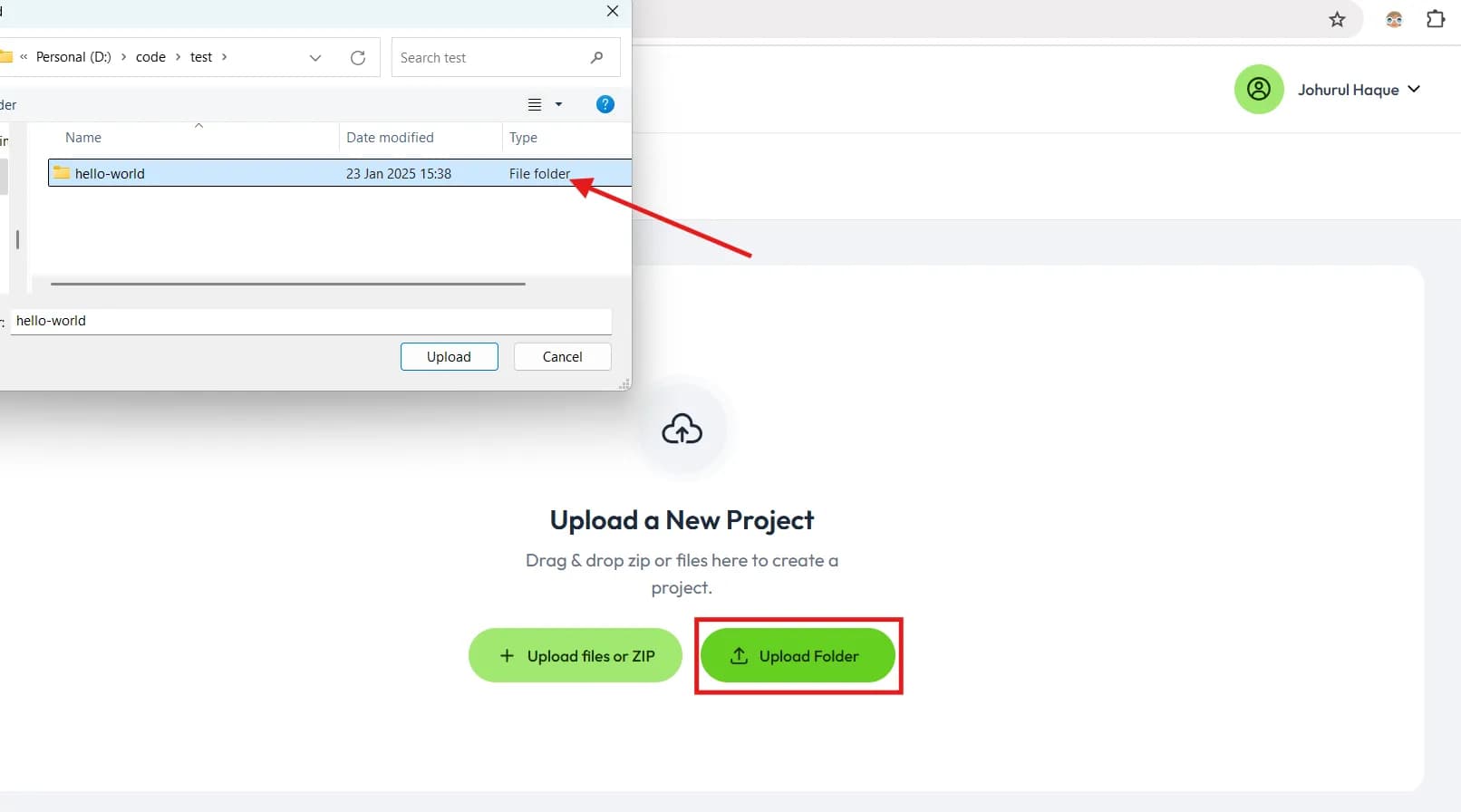 Upload Folder